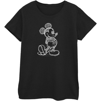 Abbigliamento Donna T-shirts a maniche lunghe Disney Mickey Mouse Sketch Kick Nero