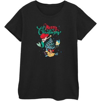 Image of T-shirts a maniche lunghe Disney Princess Ariel Merry Christmas