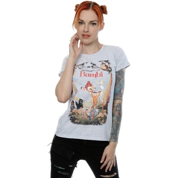 Abbigliamento Donna T-shirts a maniche lunghe Disney Bambi Retro Poster Grigio