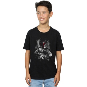 Abbigliamento Bambino T-shirt maniche corte Disney Boba Fett Distressed Nero