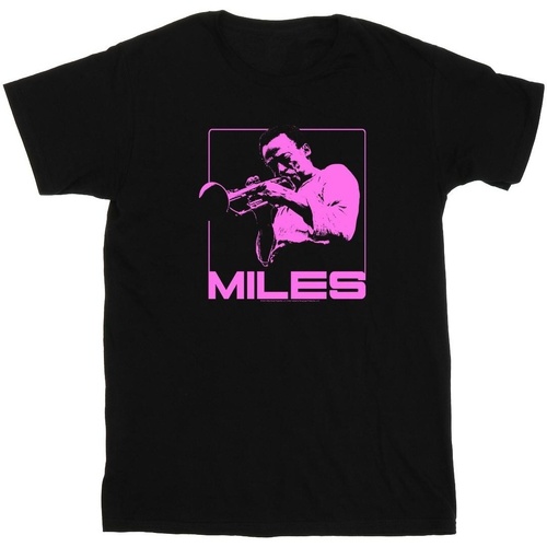 Abbigliamento Donna T-shirts a maniche lunghe Miles Davis Pink Square Nero