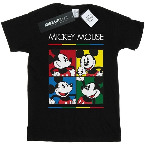 Abbigliamento Donna T-shirts a maniche lunghe Disney Mickey Mouse Square Colour Nero