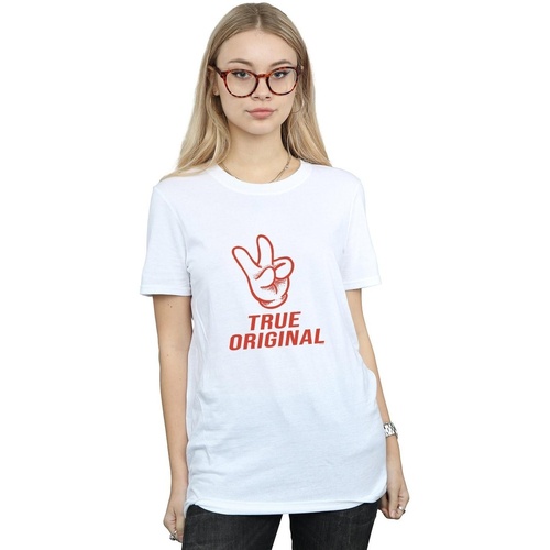 Abbigliamento Donna T-shirts a maniche lunghe Disney Mickey Mouse True Original Bianco