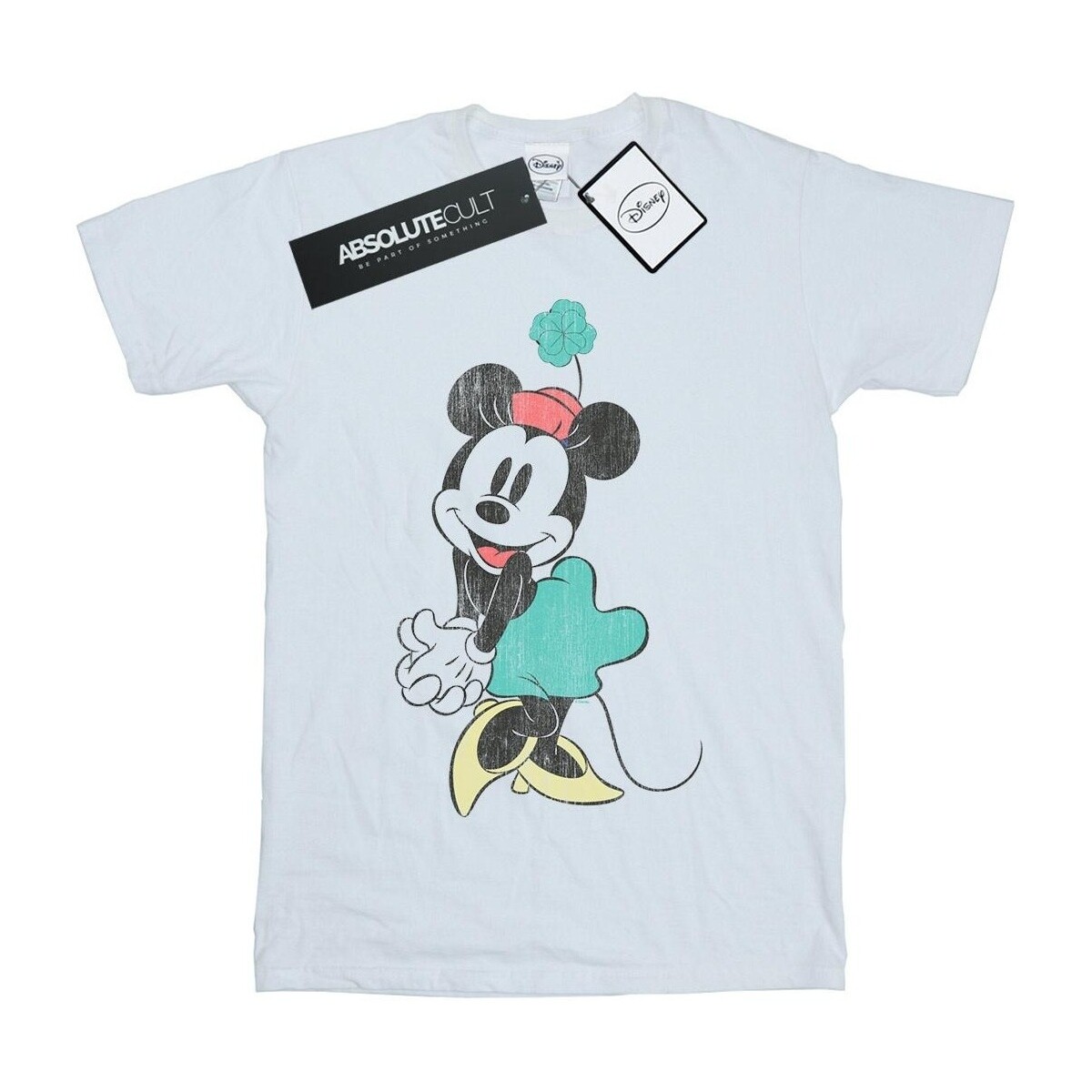 Abbigliamento Donna T-shirts a maniche lunghe Disney Minnie Mouse Shamrock Hat Bianco