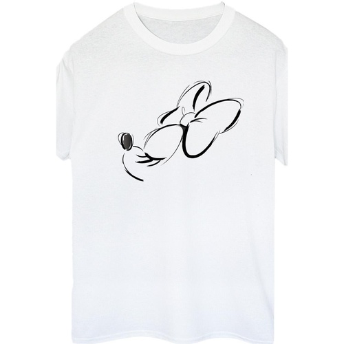 Abbigliamento Donna T-shirts a maniche lunghe Disney Minnie Mouse Nose Up Bianco