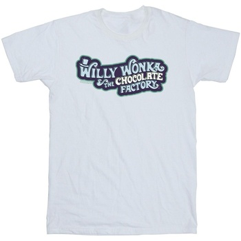 Abbigliamento Uomo T-shirts a maniche lunghe Willy Wonka Chocolate Factory Logo Bianco