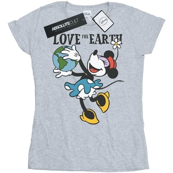 Abbigliamento Donna T-shirts a maniche lunghe Disney Mickey Mouse Love The Earth Grigio