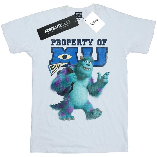 Abbigliamento Donna T-shirts a maniche lunghe Disney Monsters University Property Of MU Sulley Bianco