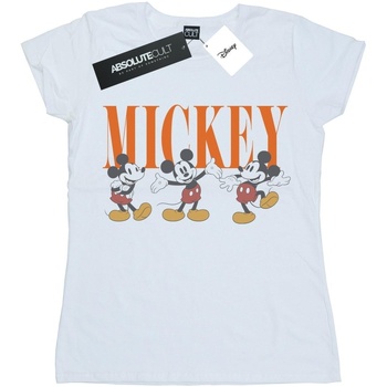 Abbigliamento Donna T-shirts a maniche lunghe Disney Mickey Mouse Poses Bianco