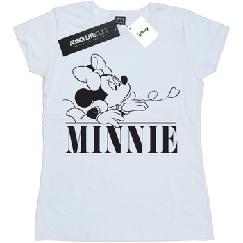 Abbigliamento Donna T-shirts a maniche lunghe Disney Minnie Mouse Kiss Bianco