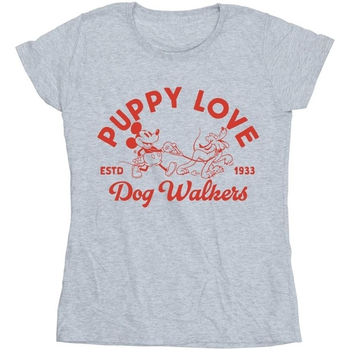 Abbigliamento Donna T-shirts a maniche lunghe Disney Mickey Mouse Puppy Love Grigio