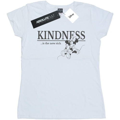 Abbigliamento Donna T-shirts a maniche lunghe Disney Minnie Mouse Kindness Is Rich Bianco