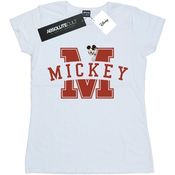 Abbigliamento Donna T-shirts a maniche lunghe Disney Mickey Mouse Letter Peak Bianco