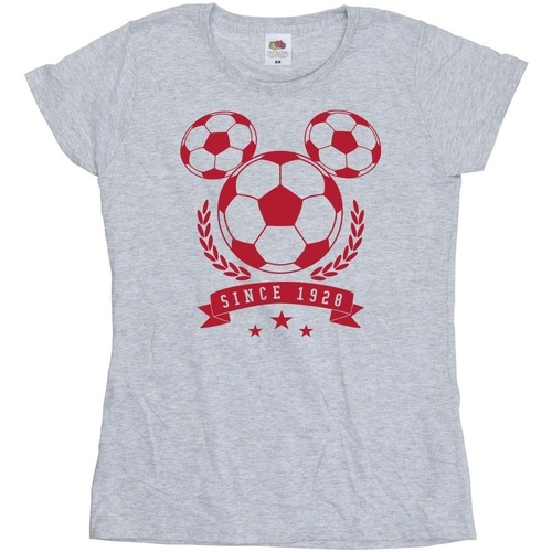 Abbigliamento Donna T-shirts a maniche lunghe Disney Mickey Football Head Grigio