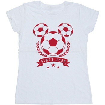 Abbigliamento Donna T-shirts a maniche lunghe Disney Mickey Football Head Bianco