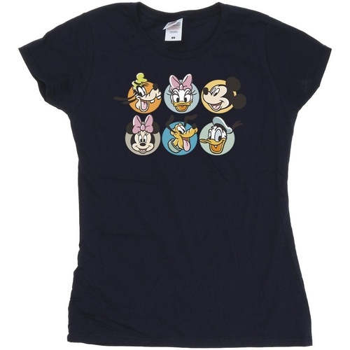 Abbigliamento Donna T-shirts a maniche lunghe Disney Mickey Mouse And Friends Faces Blu
