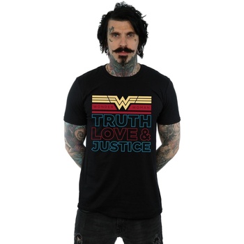 Abbigliamento Uomo T-shirts a maniche lunghe Dc Comics Wonder Woman 84 Truth Love And Justice Nero