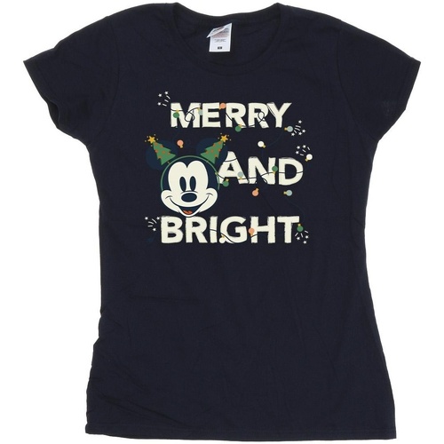 Abbigliamento Donna T-shirts a maniche lunghe Disney Mickey Mouse Merry & Bright Blu