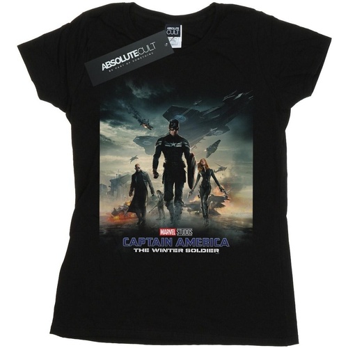 Abbigliamento Donna T-shirts a maniche lunghe Marvel Studios Captain America The Winter Soldier Poster Nero