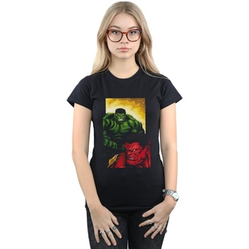 Abbigliamento Donna T-shirts a maniche lunghe Marvel Red Hulk Vs Green Hulk Nero