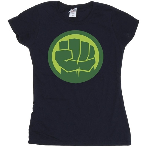 Abbigliamento Donna T-shirts a maniche lunghe Marvel Hulk Chest Logo Blu