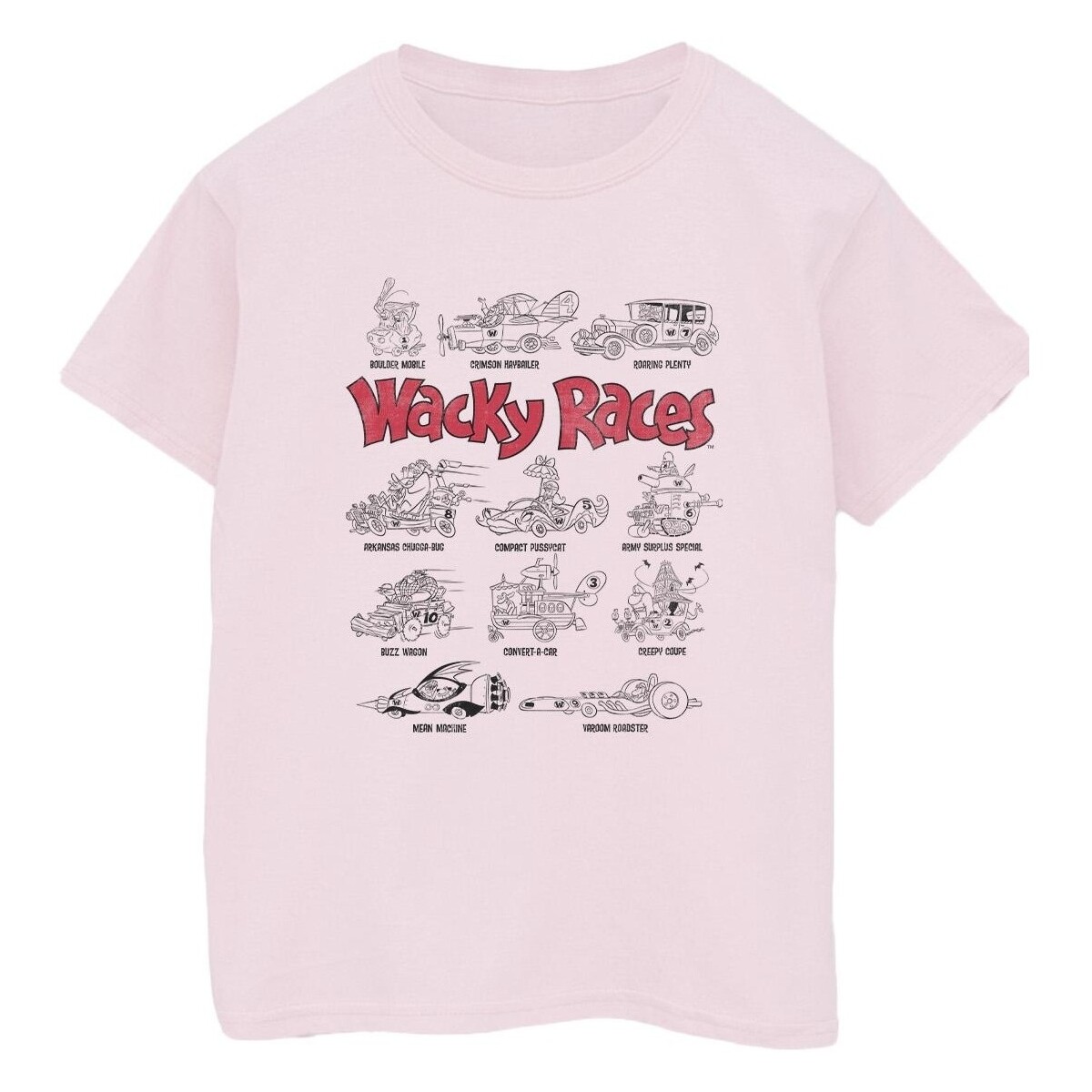Abbigliamento Uomo T-shirts a maniche lunghe Wacky Races Car Lineup Rosso