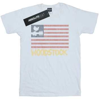 Abbigliamento Bambina T-shirts a maniche lunghe Woodstock Distressed Flag Bianco