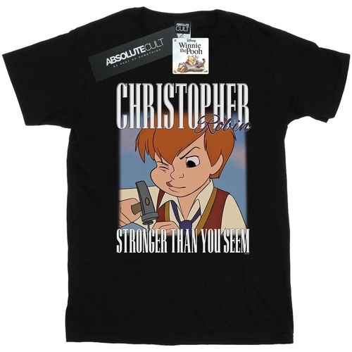 Abbigliamento Uomo T-shirts a maniche lunghe Disney Winnie The Pooh Christopher Robin Montage Nero