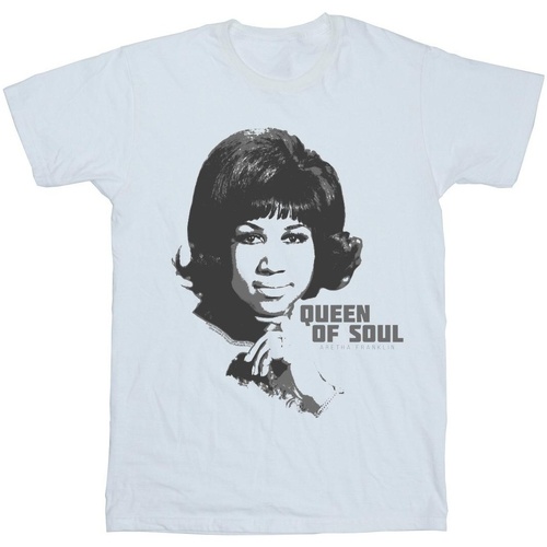 Abbigliamento Donna T-shirts a maniche lunghe Aretha Franklin Queen Of Soul Bianco
