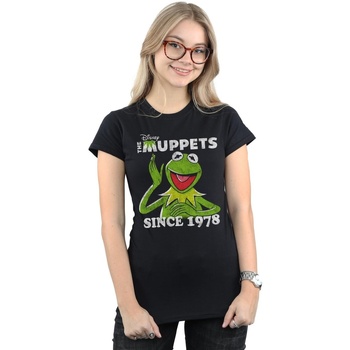 Abbigliamento Donna T-shirts a maniche lunghe Disney The Muppets Kermit Since 1978 Nero