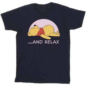 Abbigliamento Uomo T-shirts a maniche lunghe Disney Winnie The Pooh Relax Blu