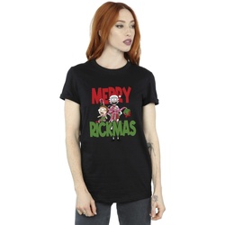 Abbigliamento Donna T-shirts a maniche lunghe Rick And Morty Merry Rickmas Nero