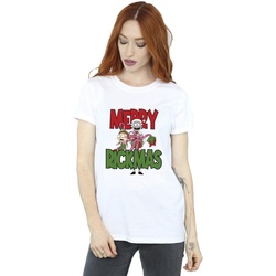 Abbigliamento Donna T-shirts a maniche lunghe Rick And Morty Merry Rickmas Bianco