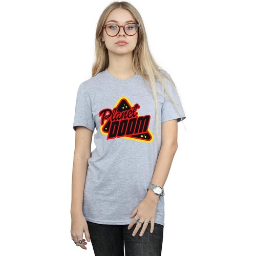 Abbigliamento Donna T-shirts a maniche lunghe Ready Player One Planet Doom Logo Grigio