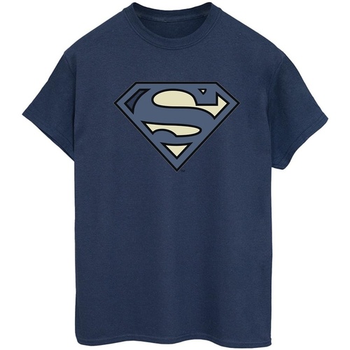 Abbigliamento Donna T-shirts a maniche lunghe Dc Comics Superman Indigo Blue Logo Blu