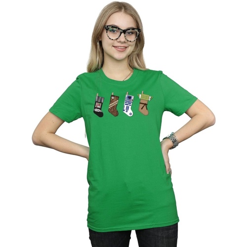 Abbigliamento Donna T-shirts a maniche lunghe Disney Christmas Stockings Verde