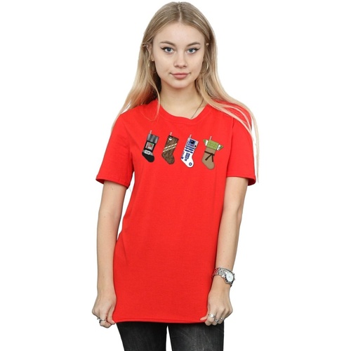Abbigliamento Donna T-shirts a maniche lunghe Disney Christmas Stockings Rosso