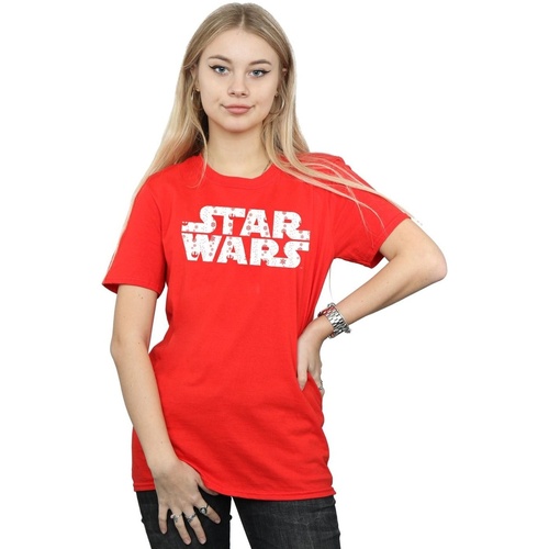 Abbigliamento Donna T-shirts a maniche lunghe Disney Christmas Logo Rosso