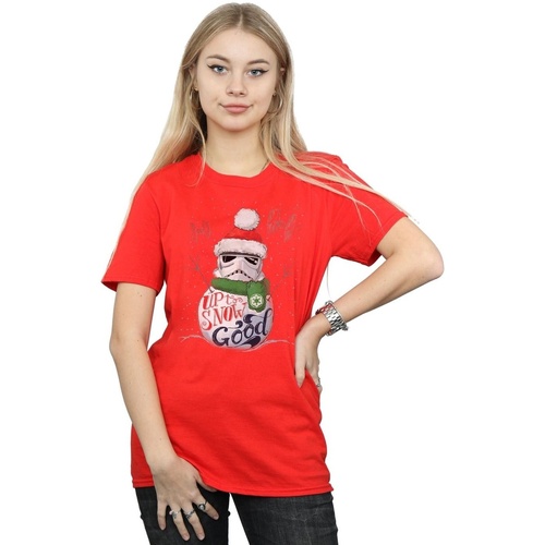 Abbigliamento Donna T-shirts a maniche lunghe Disney Stormtrooper Up To Snow Good Rosso