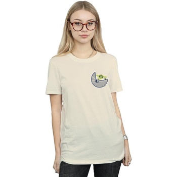 Abbigliamento Donna T-shirts a maniche lunghe Disney The Mandalorian The Child Profile Breast Print Multicolore