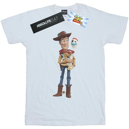 Abbigliamento Donna T-shirts a maniche lunghe Disney Toy Story 4 Woody And Forky Bianco