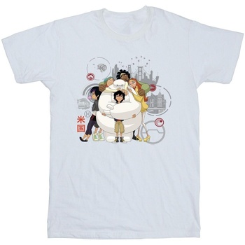Abbigliamento Uomo T-shirts a maniche lunghe Disney Big Hero 6 Baymax Group Hug Bianco