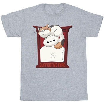 Abbigliamento Uomo T-shirts a maniche lunghe Disney Big Hero 6 Baymax Frame Support Grigio