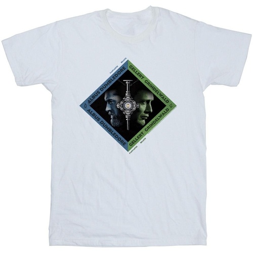 Abbigliamento Uomo T-shirts a maniche lunghe Fantastic Beasts: The Secrets Of Dumbledore Vs Grindelwald Diamond Bianco