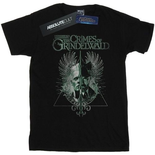 Abbigliamento Uomo T-shirts a maniche lunghe Fantastic Beasts The Crimes Of Grindelwald Wand Split Nero