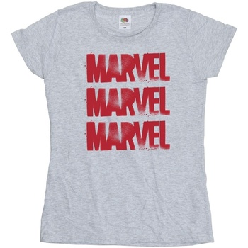 Abbigliamento Donna T-shirts a maniche lunghe Marvel Red Spray Logos Grigio