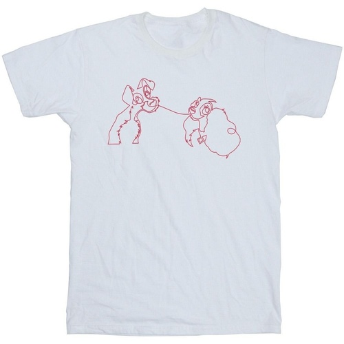 Abbigliamento Bambino T-shirt maniche corte Disney Lady And The Tramp Spaghetti Outline Bianco