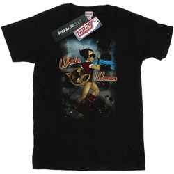 Abbigliamento Uomo T-shirts a maniche lunghe Dc Comics Wonder Woman Bombshell Cover Nero