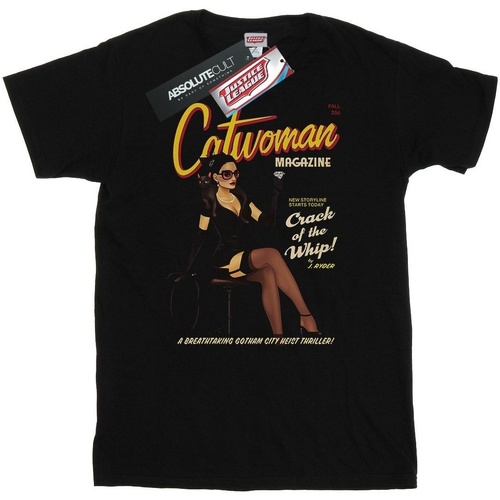 Abbigliamento Uomo T-shirts a maniche lunghe Dc Comics Catwoman Bombshell Cover Nero