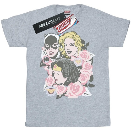 Abbigliamento Uomo T-shirts a maniche lunghe Dc Comics Super Powers Floral Frame Grigio